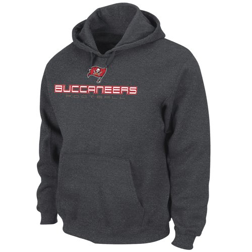 NFL Men's Tampa Bay Buccaneers 1st and Goal IV Adult Long Sleeve Hooded Fleece Pullover (Charcoal Heather, X-Large)
