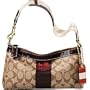 Coach Heritage Stripe Signature Shoulder Bag 11562 Brown