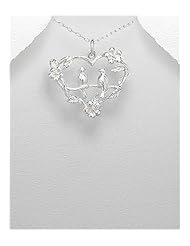 Bird Pendant Necklace In 92.5 Sterling Silver