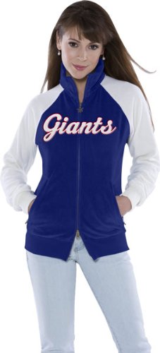 New York Giants Women's Full Zip Velour Cheer Jacket - Touch by Alyssa Milano