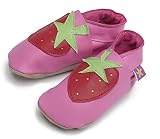 Strawberry Pink, cute soft leather baby shoes, Small 0-6 months [並行輸入品]