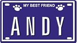 Pet Supplies : Andy Dog Name Plate for Pet Carriers or Cages