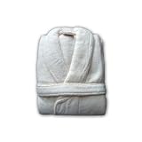 White Microcotton Supersoft Large Bathrobe in Cream