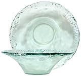 Spanish Recycled Textured Glass Large Round Flared Bowl 16"Dx4.75"H