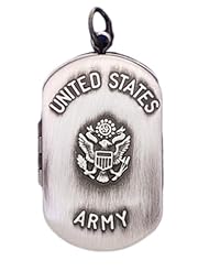Sterling Silver US Army 2 Photo Dog Tag Military Locket