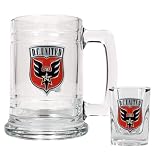 DC United MLS Glass Tankard and Square Shot Glass Set - Primary Team Logo