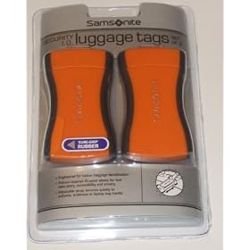2 Samsonite Bright Orange - Extra Stong Security Luggage Tags