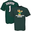Majestic Milwaukee Bucks #1 Oscar Robertson Green Player T-shirt