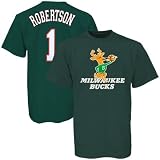 Majestic Milwaukee Bucks #1 Oscar Robertson Green Player T-shirt