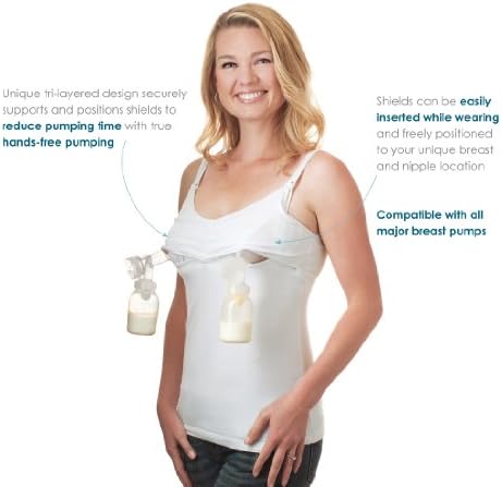 Classic Coverage Hands-Free Pumping Bra & Nursing Tank by Rumina Nursingwear - Nude, X-Large