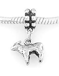 Sterling Silver Sheep Lamb Dangle Bead Charm