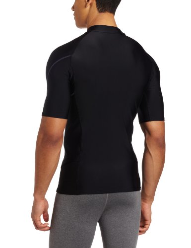 Speedo Men's UPF 50+ Fitness Short Sleeve Rashguard,  Black,  Medium