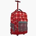 J World Single Handle Rolling Check Backpack - Red