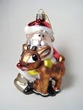 Rudolph The Red Nosed Reindeer Santa and Reindeer Ornament