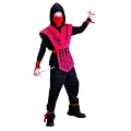 Ninjakost�m Kost�m Ninja Rot f�r Kinder rotes Kinderkost�m Assasine Gr. 122 / 128