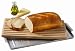 image and picture of Calphalon 18-by-9-by-3/4-Inch Bread Cutting Board with Aluminum Crumb Tray