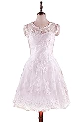 Short Sleeves General Print Chiffon Round Neck Lace Evening Dress/Bridesmaid Dress/Party Dress/Wedding Dress 