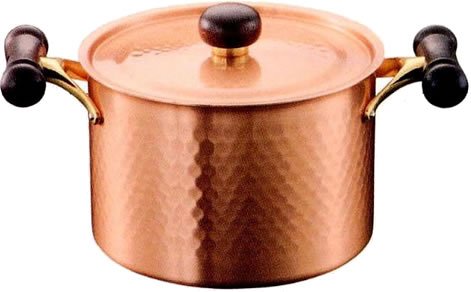 COPPER 100 純銅製 アンティーク 深型両手鍋 24cm
