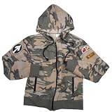 Women's Vintage Olive Drab Zip-Up Sweatshirt with Patches - Available in 5 Sizes