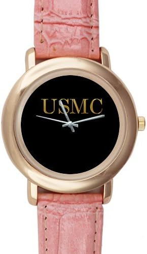 Special Design USMC United States Marine Corps Pink Ladies Leather Alloy High-grade Watch
