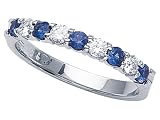 0.60 cttw Genuine Sapphire Anniversary Ring / Band by Karina B(tm) - Platinum, 18kt White or Yellow Gold