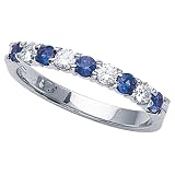 0.60 cttw Genuine Sapphire Anniversary Ring Band by Karina B(tm) - Platinum