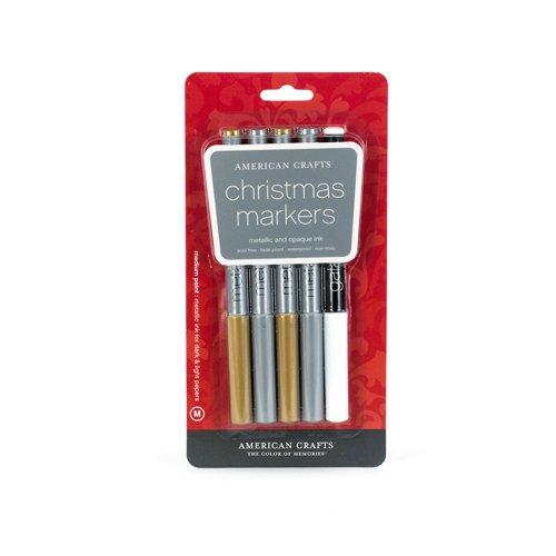 American Crafts Metallic Marker 5-Pack, Medium 