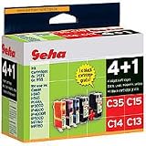 GERMAN HARDCOPY Multipack 4 + 1 2xC35/C13/C14/C15 Tinte sw / c / m / g i560/i865, PIXMA iP3000 / iP4000 / iP5000 - 