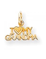 10k Tri-color Gold I Love My Grandma Charm