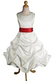 New Ivory/red Satin Flower Girl Pageant Dress Sz 2 to 16 - Same Day Shipping. Takes About 2-3 Days