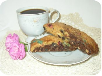 8 pieces Milk Chocolate frosted MARBLE Biscotti by Peggy