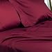 JASMINE Bed Sheet Set 100% Egyptian Cotton Solid Sateen 400 Thread Count.(Burgundy) Full