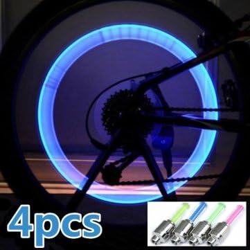 4pcs LED Valve Cap Light Safety Lamp Wheel Tyre Spoke Tire Warning Light - For All Standard Spoked Wheels - Riding Motorcycle Cycling Mountain Bike Bicycle - Assorted Color