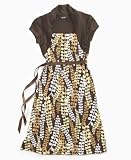 BCX Girls Printed Tie-Waist Dress with Bolero