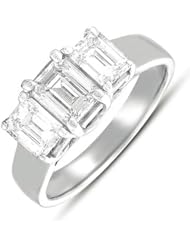 14k White Gold Three Stone Ring, Best Quality Free Gift Box Satisfaction Guaranteed