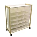 Rolling 18-Pocket Shoe Bin - White