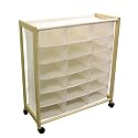Rolling 18-Pocket Shoe Bin - White