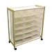 Rolling 18-Pocket Shoe Bin - White