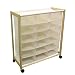 Rolling 18-Pocket Shoe Bin - White