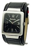 Bench Gents Three Hand Quartz Analogue & Antique Silver Case Black Strap Watch