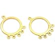 2 Gold Plated Chandelier Earring Hoops Jewelry Parts