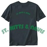 T-SHIRT BLACK  WORD ST. KITTS & NEVIS RETRO 