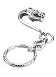 Dragon Pewter Ring Pocket Clip Keychain