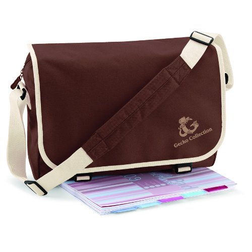 Produkt-Bild: Messenger Bag / Schultertasche in trendigen Farben, ideal f&uuml;r Schule, B&uuml;ro und Freizeit mit apartem Gecko Druck