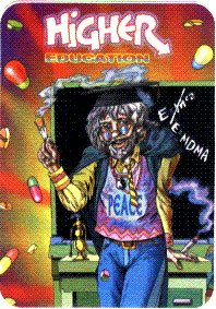 Higher Education - Funny Marijuana Pot Humor with Hippy Professor - Rectangle Sticker / Decal
