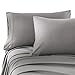 Honeymoon 1800 Brushed Microfiber Embroidered Bed Sheet Set, Ultra Soft, Full - Gray