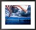 American Flag and Uss Missouri at Pearl Harbour, USA Framed Art Poster Print by Holger Leue, 22x18