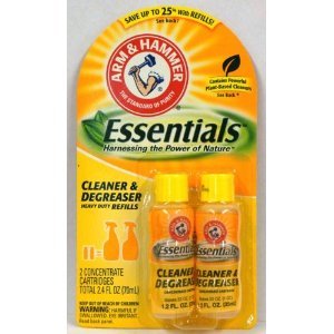 Arm & Hammer Essentials Cleaner & Degreaser Heavy Duty Refills 1.2 Oz Bottles 2 in pack (Pack of 6) 14.4 Oz Total