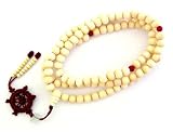 10mm 108 White Wood Beads Tibetan Buddhist Prayer Meditation Mala Necklace