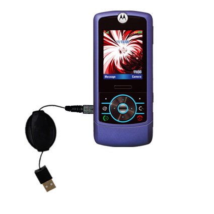 Retractable USB Cable for the Motorola MOTORIZR Z3 with Power Hot Sync and Charge capabilities - uses Gomadic TipExchange Technology